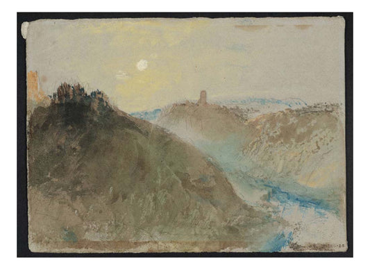 River Scene, with Mountains, 1834 by John Mallord William Turner RA, 12x8"(A4) Poster