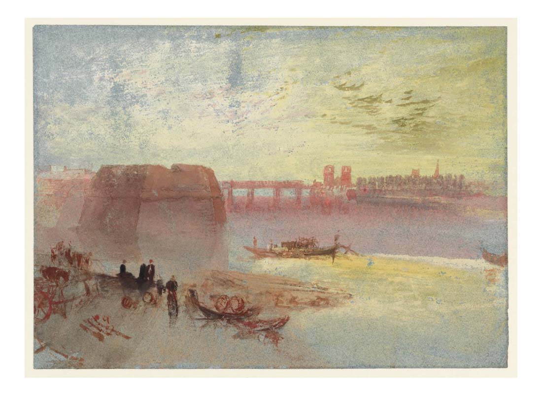 River with Bridge and Fortifications, 1830 by John Mallord William Turner RA