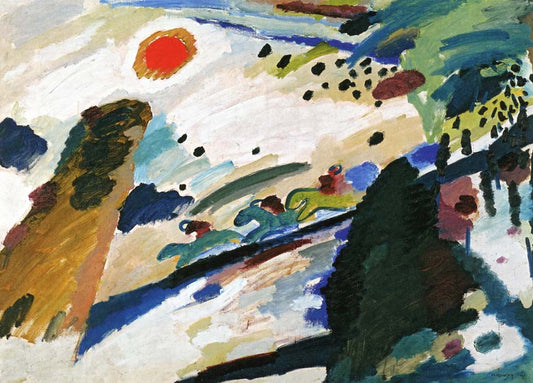 Romantic Landscape - Wassily Kandinsky -1911 by Wassily Kandinsky, 16x12"(A3) Poster Print