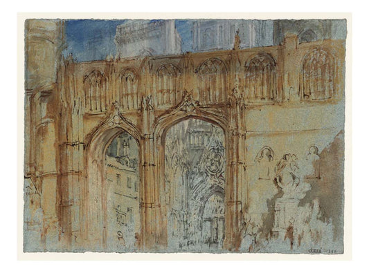Rouen Cathedral, The Entrance to the Bookseller's Court with the North Porch Beyond, 1832 by John Mallord William Turner RA, 12x8"(A4) Poster