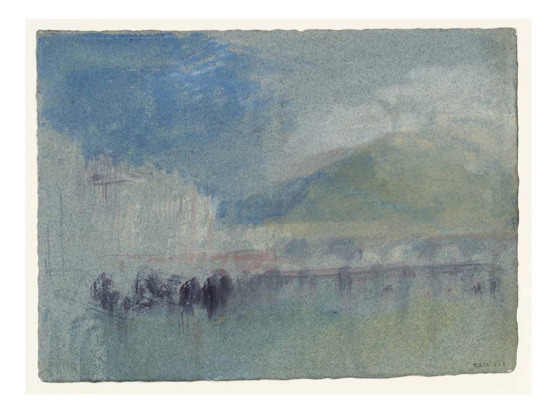 Rouen, The Bridge of Boats and the Stone Bridge, with Monte Ste-Catherine Beyond, 1832 by John Mallord William Turner RA