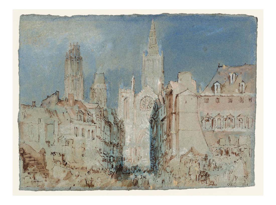 Rouen, The Cathedral from the Place de la Haute-Vieille-Tour, 1832 by John Mallord William Turner RA, 12x8"(A4) Poster