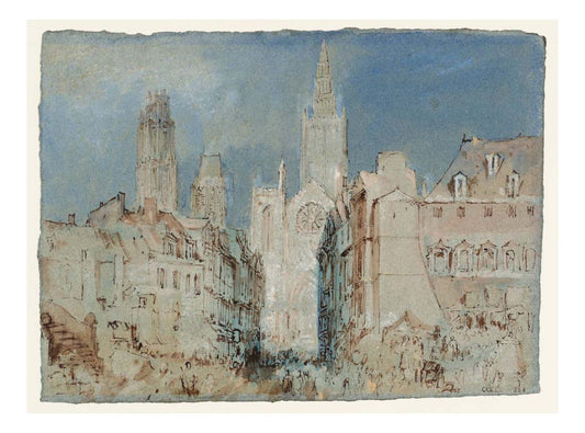 Rouen, The Cathedral from the Place de la Haute-Vieille-Tour, 1832 by John Mallord William Turner RA, 12x8"(A4) Poster