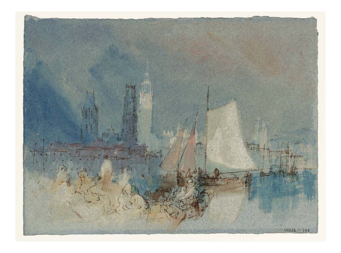 Rouen, The Towers of the Cathedral Seen beyond a Sailing Boat, 1832 by John Mallord William Turner RA