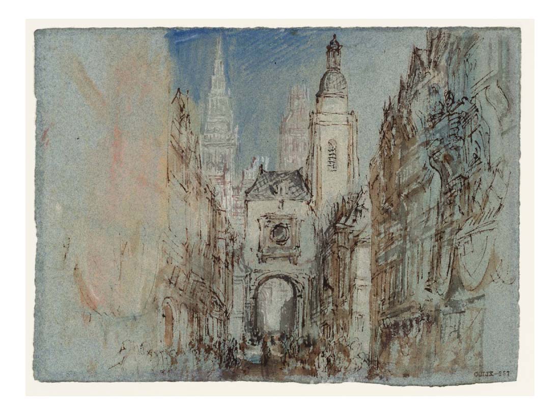 Rouen, the Gros-Horloge, with the Towers of the Cathedral Beyond, 1832 by John Mallord William Turner RA