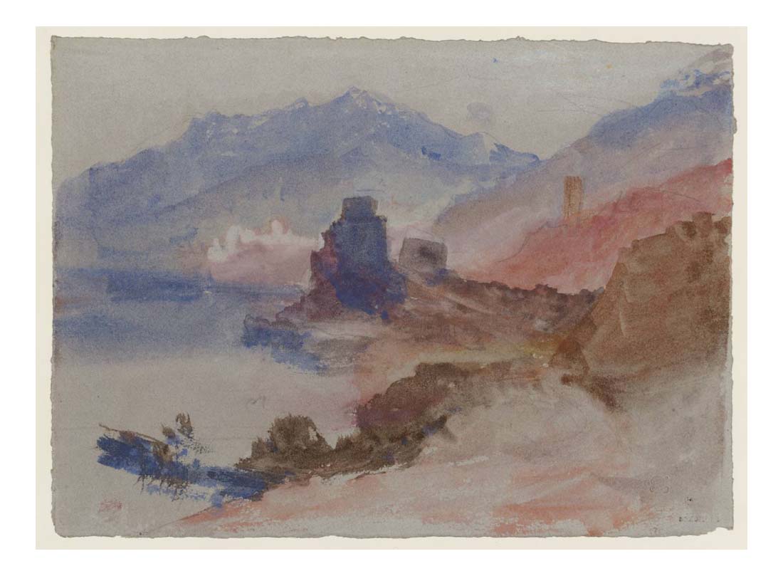 Ruins and Cliffs on the Mediterranean Coast, 1828 by John Mallord William Turner RA, 12x8"(A4) Poster