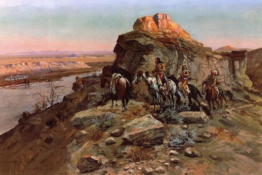 Planning-the-Attack-by-Charles-Marion-Russell,-Classic-Western-American-Art,-16x12"-(A3)-Poster-Print