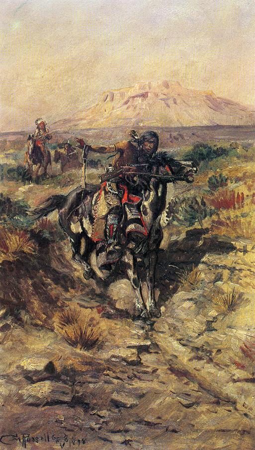 The-Scouting-Party-by-Charles-Marion-Russell,-Classic-Western-American-Art,-16x12"-(A3)-Poster-Print