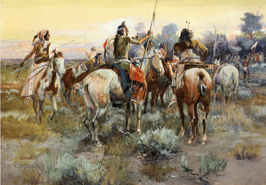 The-Truce-by-Charles-Marion-Russell,-Classic-Western-American-Art,-16x12"-(A3)-Poster-Print