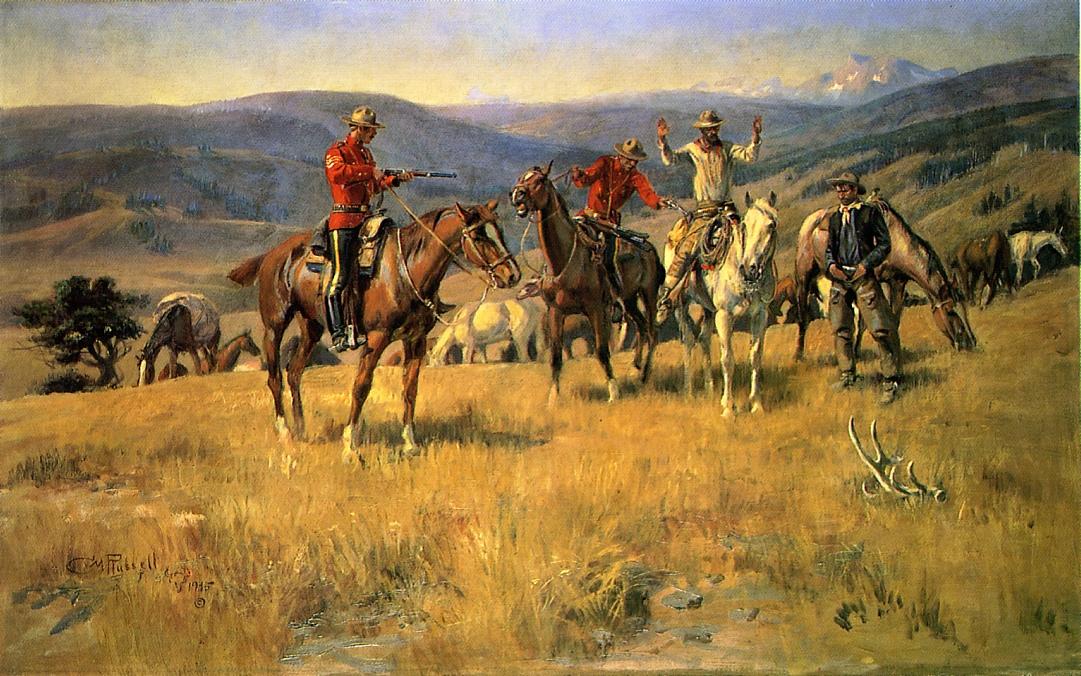 When-Law-Dulls-the-Edge-of-Chance-by-Charles-Marion-Russell,-Classic-Western-American-Art,-16x12"-(A3)-Poster-Print