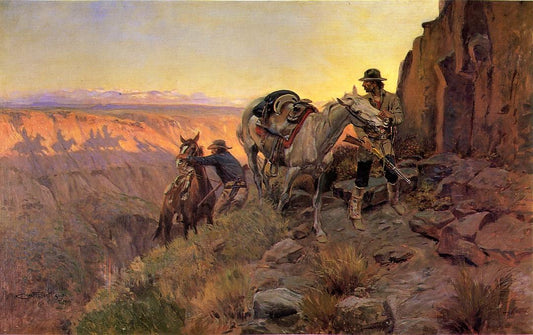 When-Shadows-Hint-Death-by-Charles-Marion-Russell,-Classic-Western-American-Art,-16x12"-(A3)-Poster-Print