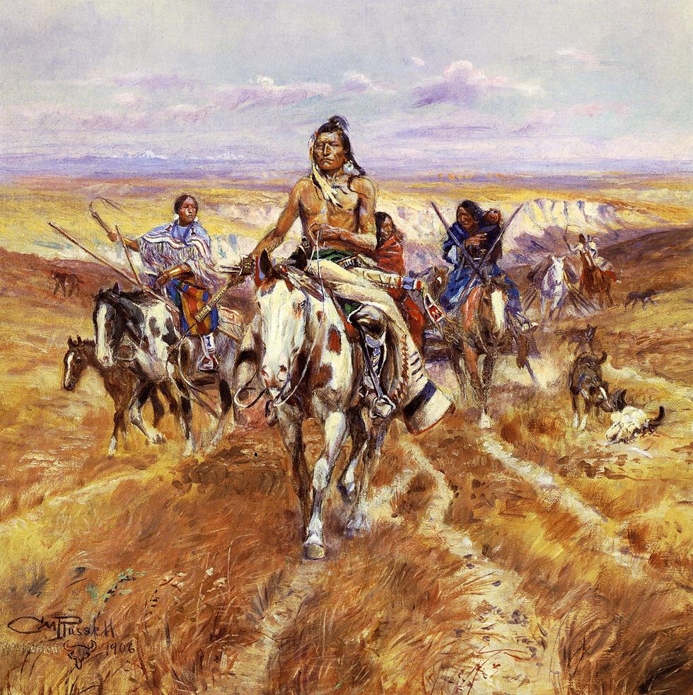When-the-Plains-Were-His-by-Charles-Marion-Russell,-Classic-Western-American-Art,-16x12"-(A3)-Poster-Print