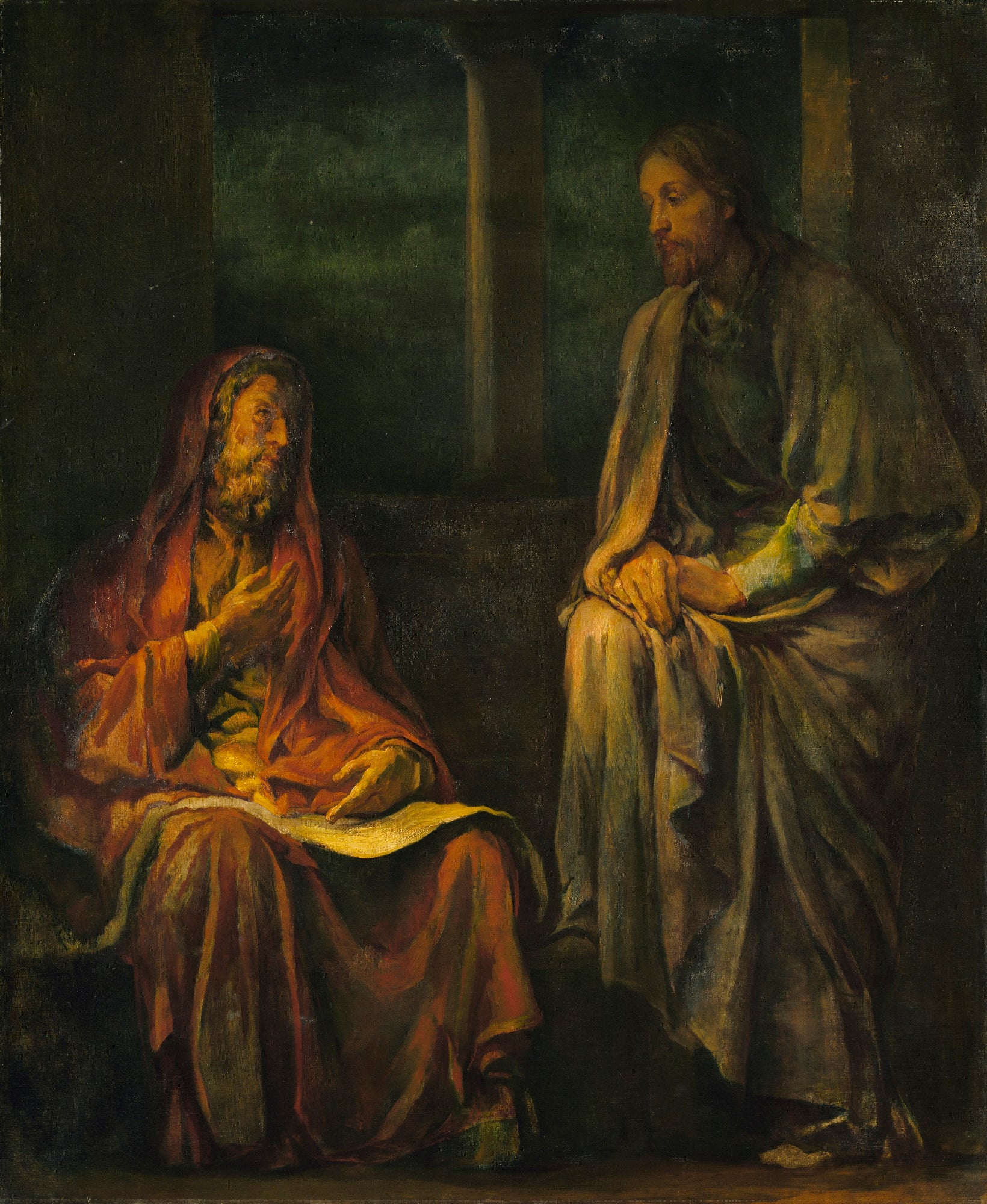 John La Farge:Visit of Nicodemus to Christ,16x12"(A3)Poster