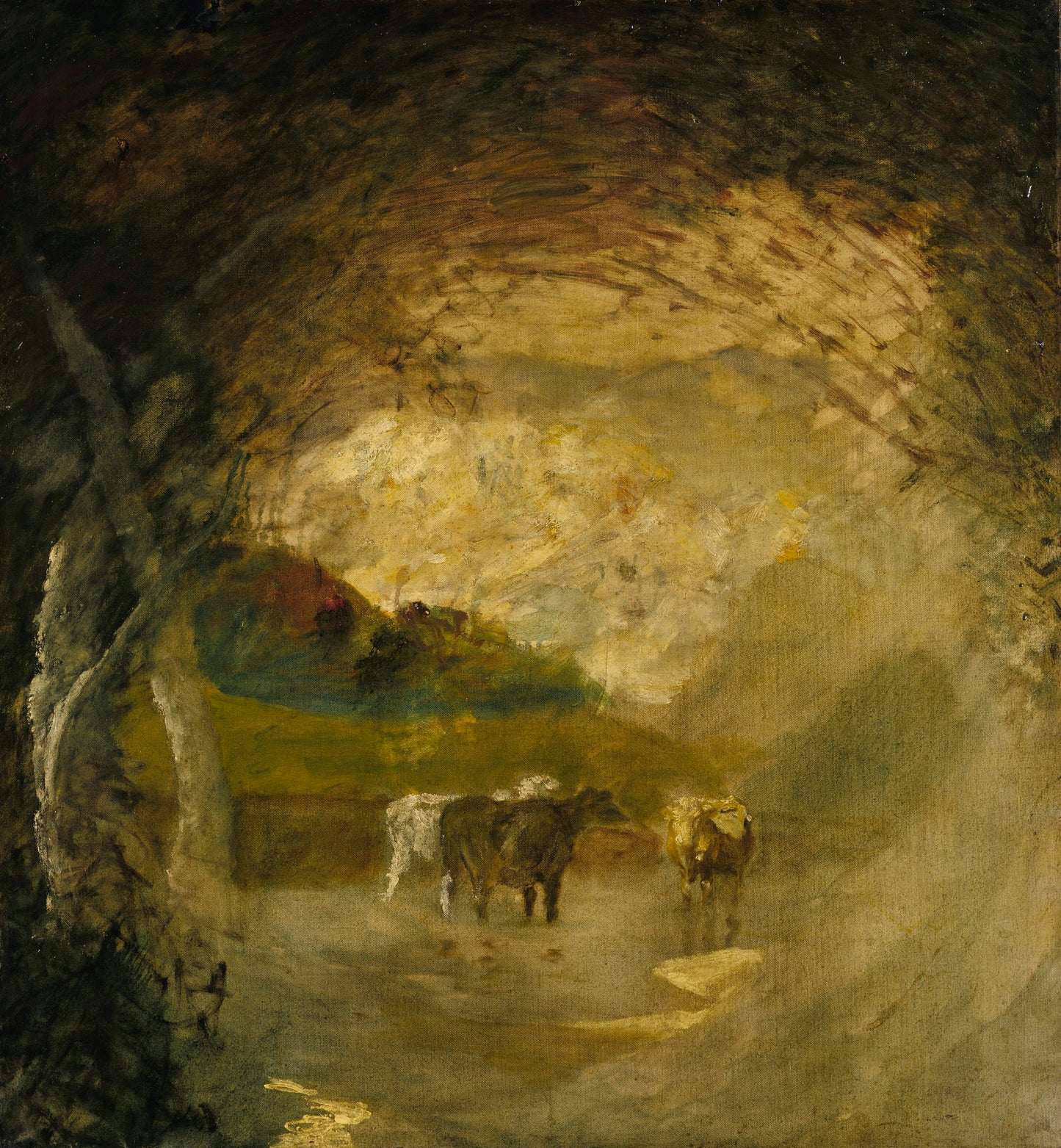 Albert Pinkham Ryder:Landscape with Trees and Cattle,16x12"(A3)Poster