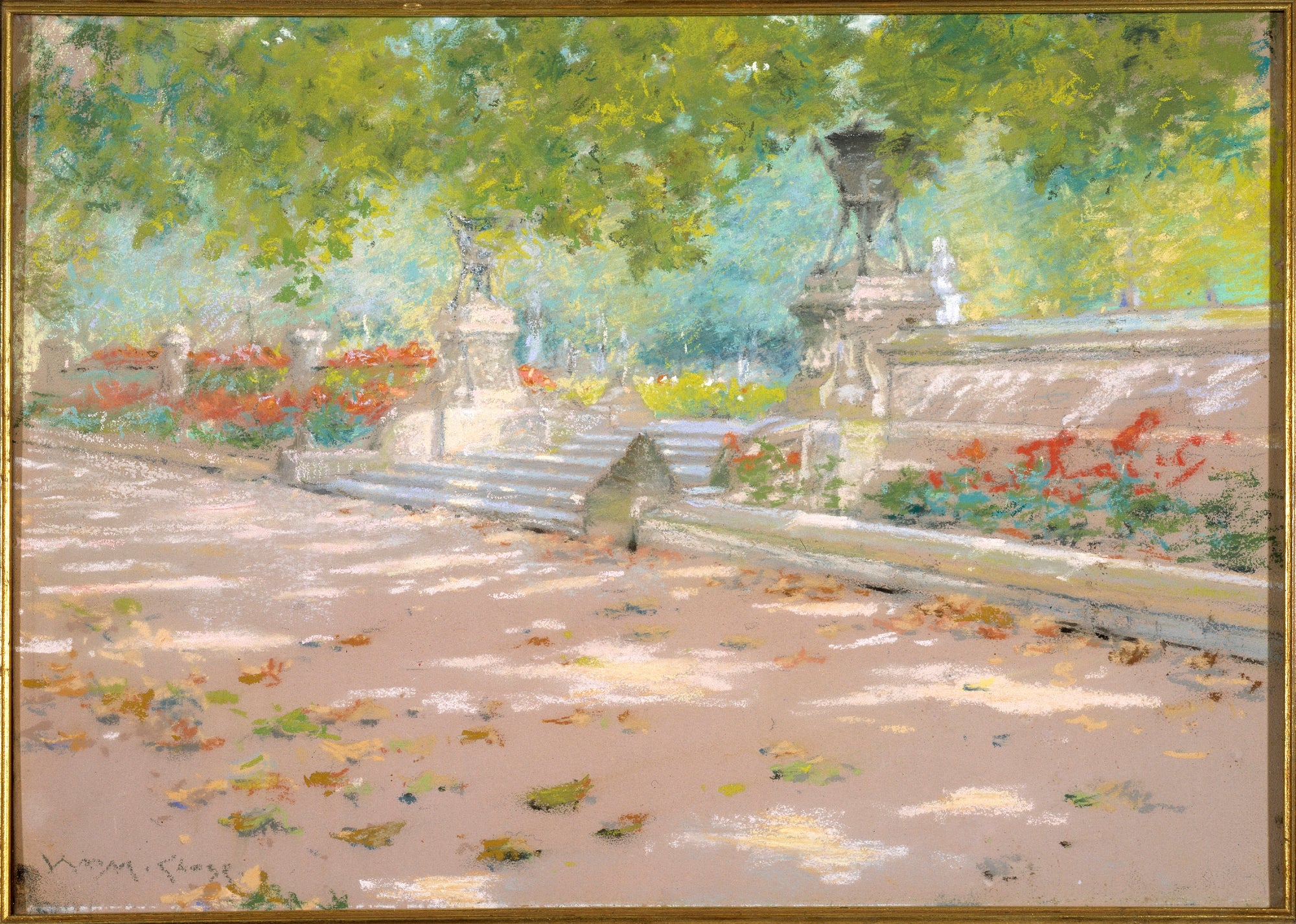 William Merritt Chase:Terrace, Prospect Park,16x12"(A3)Poster