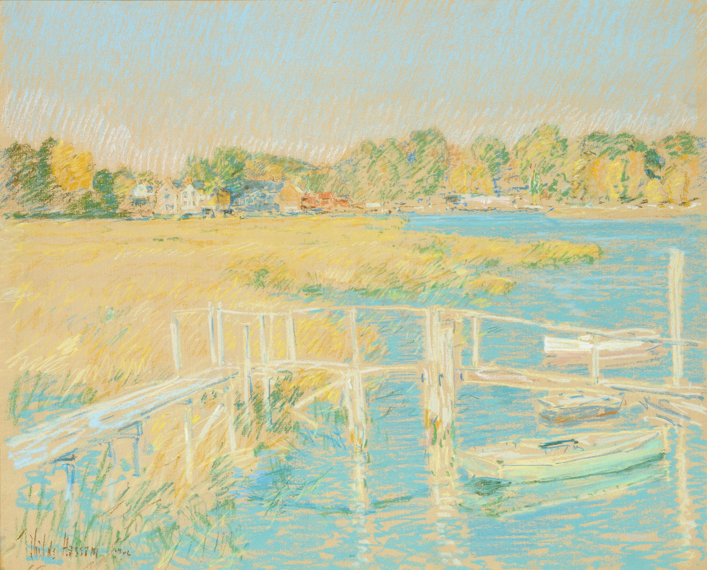 Childe Hassam:Up the River, Late Afternoon, October,16x12"(A3)Poster
