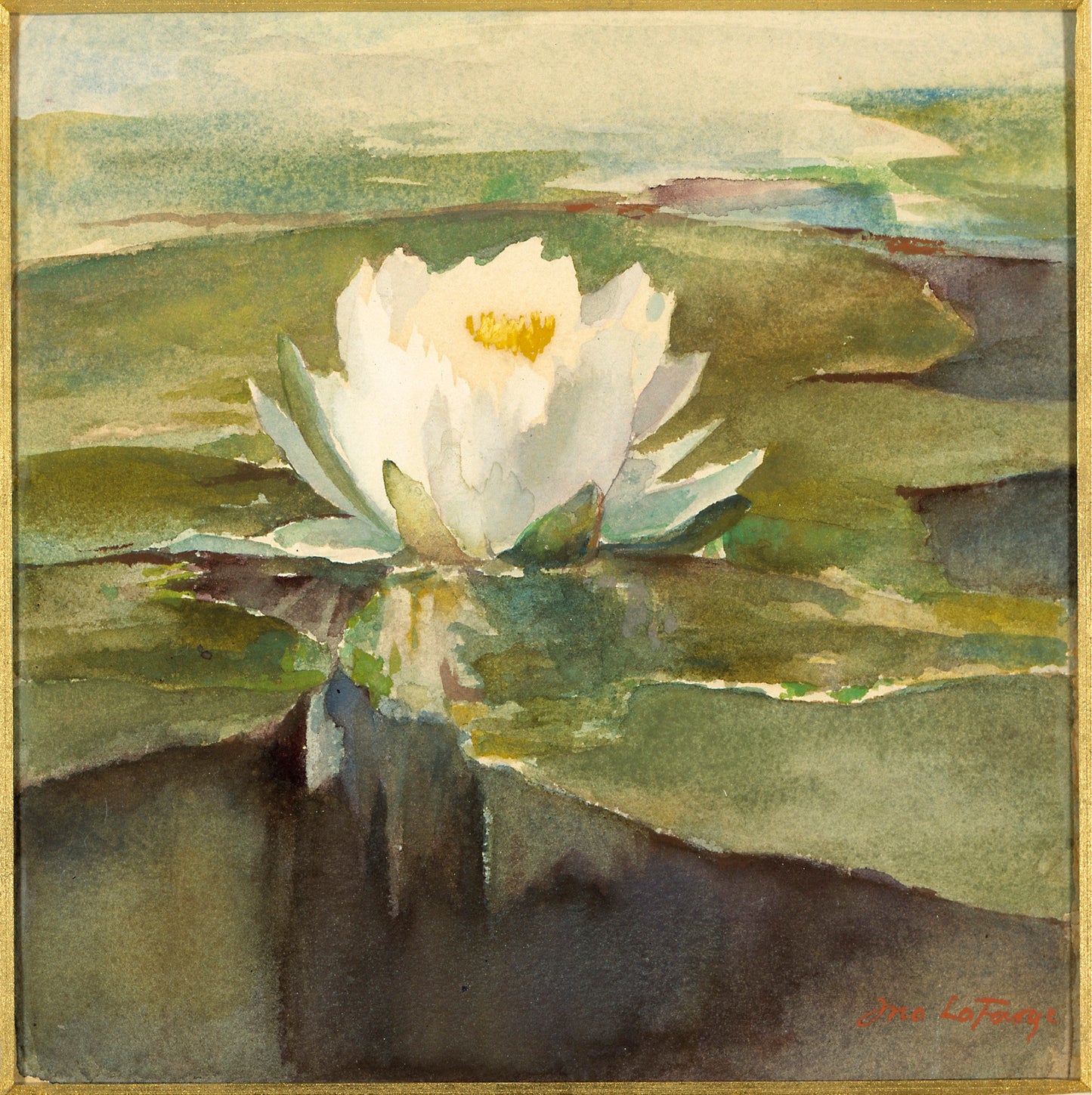 John La Farge:Water Lily in Sunlight,16x12"(A3)Poster
