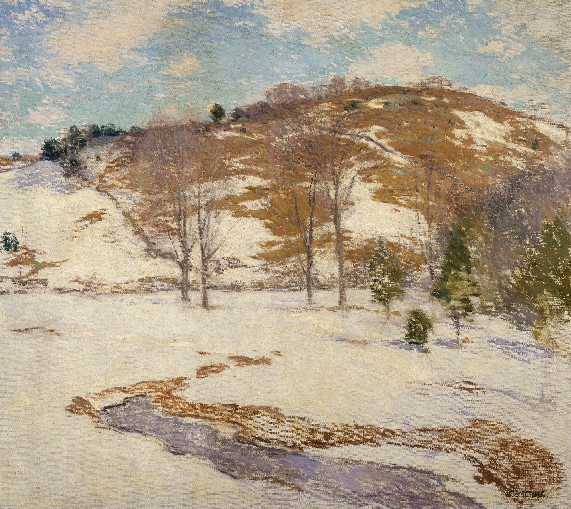 Willard L. Metcalf:Snow in the Foothills,16x12"(A3)Poster