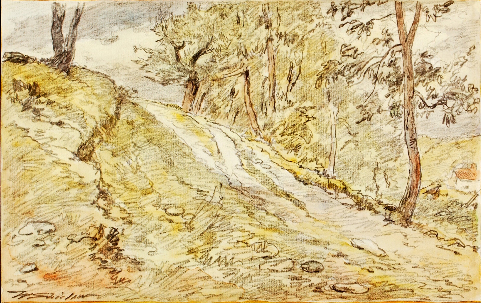 Walter Shirlaw:Landscape Sketch,16x12"(A3)Poster