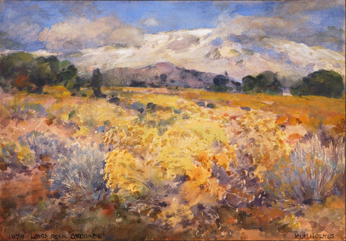 William Henry Holmes:Long's Peak, Colorado, 1874,16x12"(A3)Poster