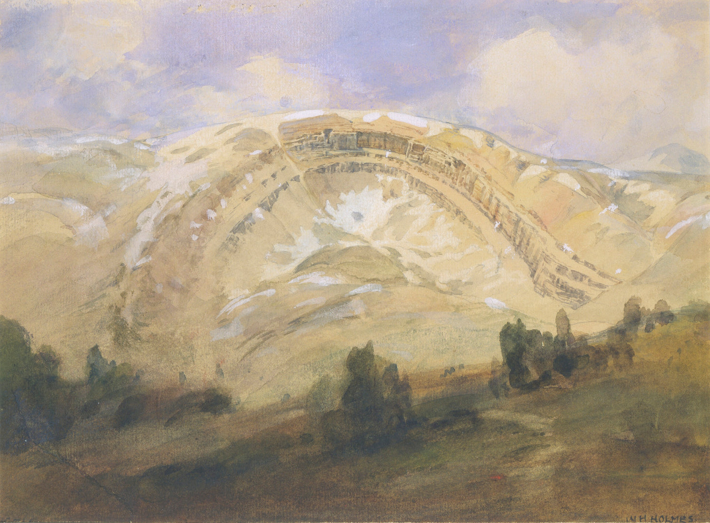 William Henry Holmes:Folded Strata, a Great Geological Arch,,16x12"(A3)Poster