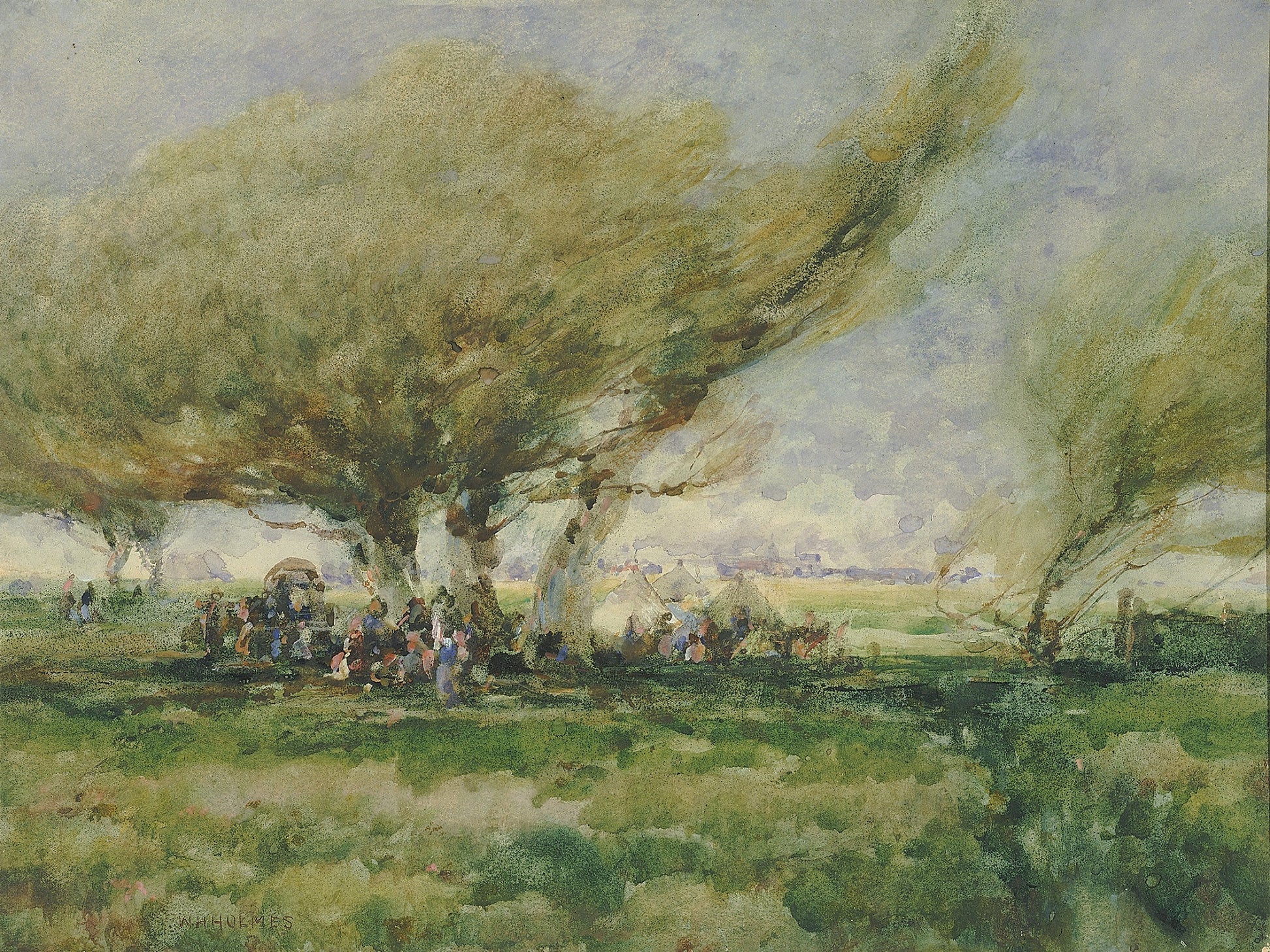 William Henry Holmes:A Gypsy Camp,16x12"(A3)Poster