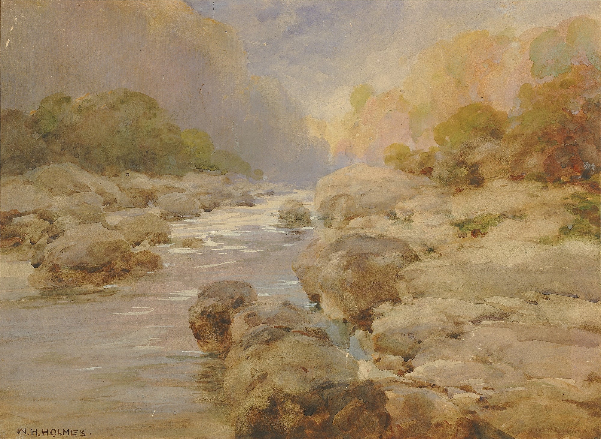 William Henry Holmes:Unmodified Rock Creek, about 1910,16x12"(A3)Poster