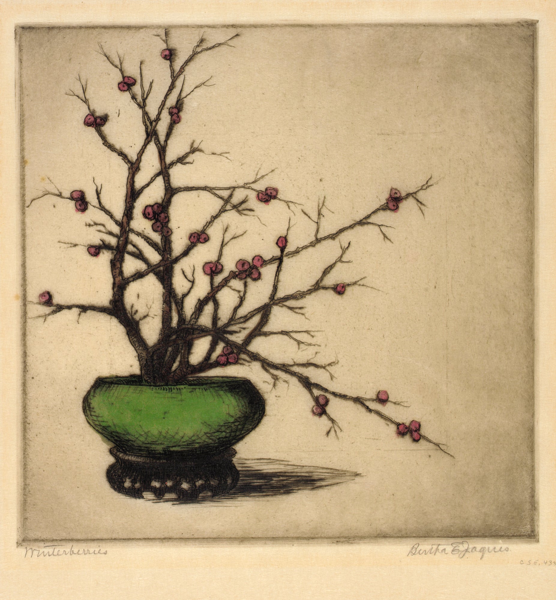Bertha E. Jaques:Winterberries,16x12"(A3)Poster