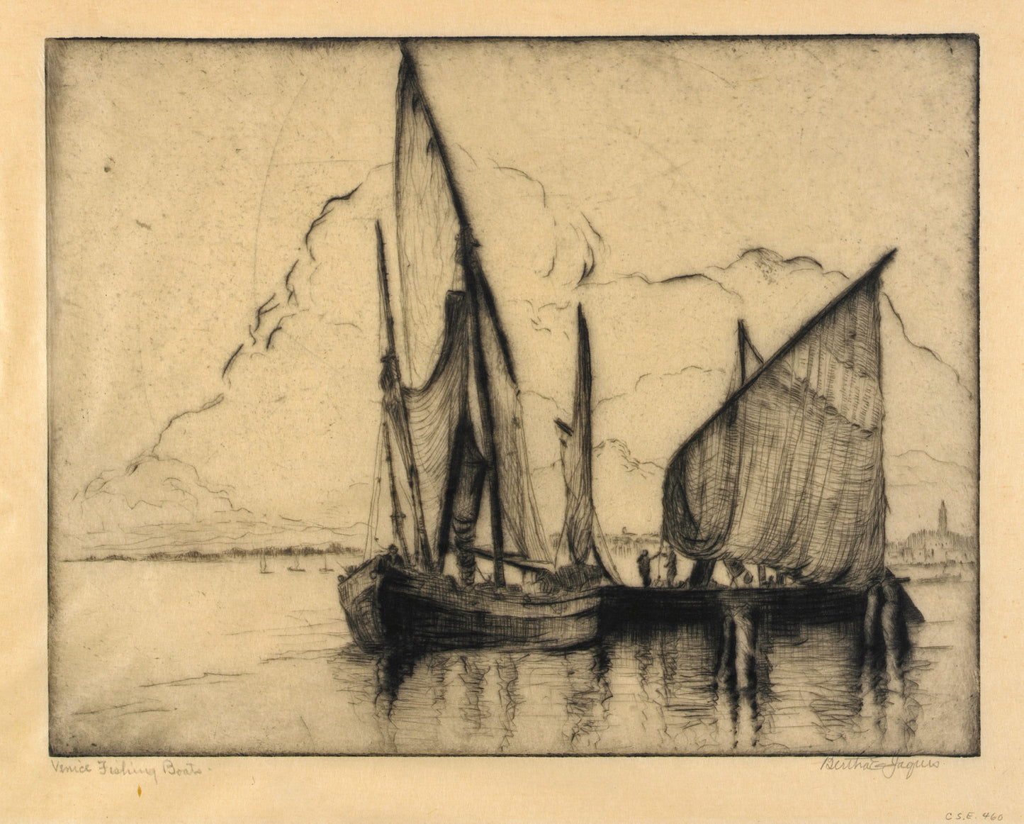 Bertha E. Jaques:Venice Fishing Boats,16x12"(A3)Poster