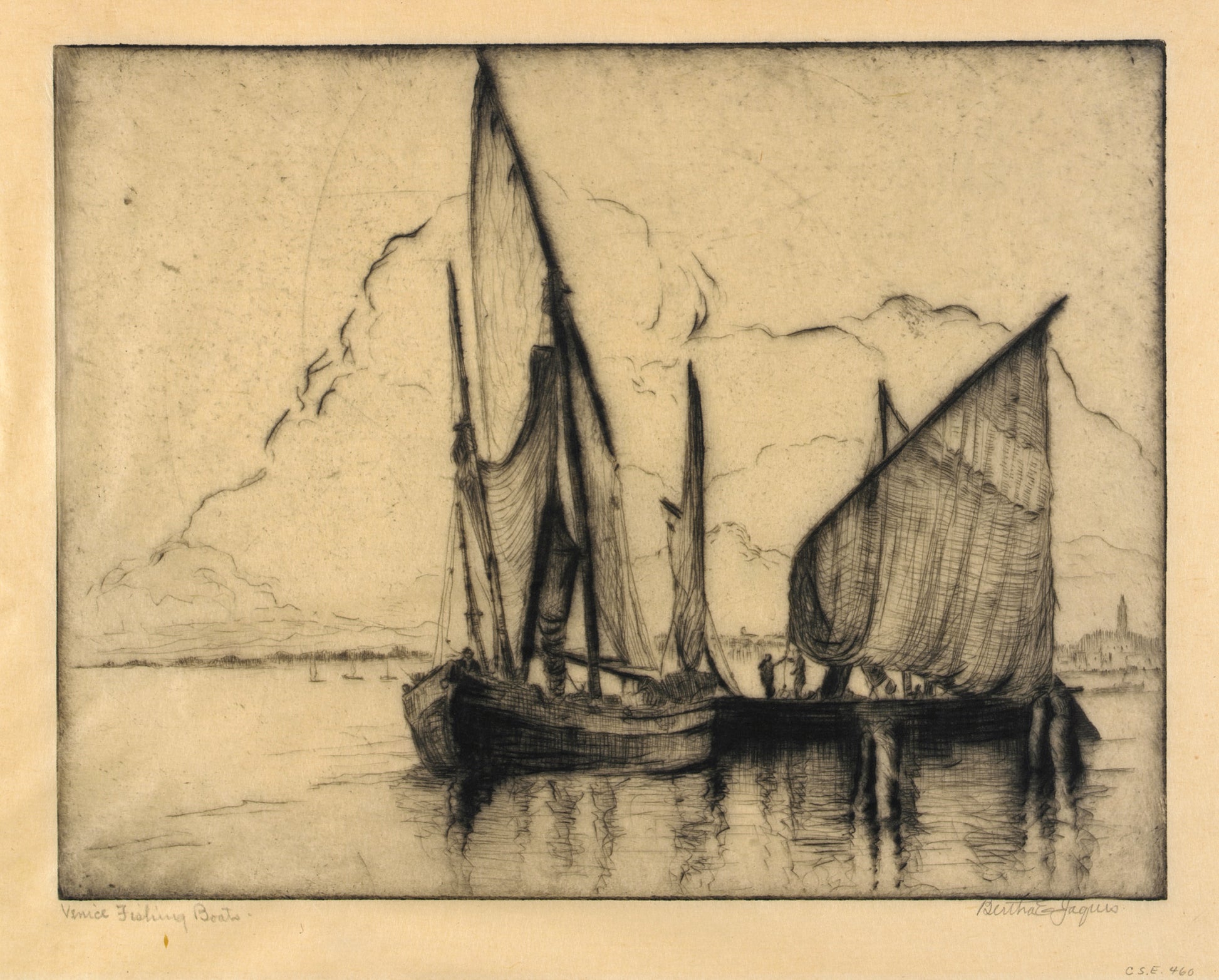 Bertha E. Jaques:Venice Fishing Boats,16x12"(A3)Poster