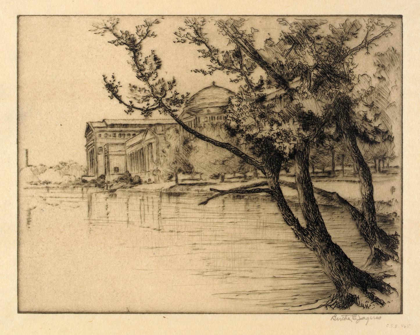 Bertha E. Jaques:Fine Arts Building, Looking West,16x12"(A3)Poster