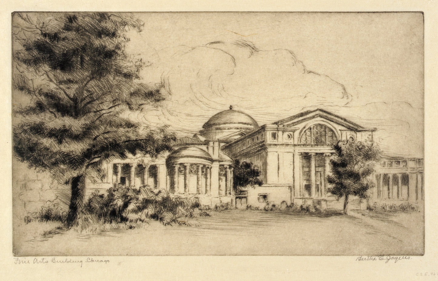 Bertha E. Jaques:Fine Arts Building, Chicago (Facade, West),16x12"(A3)Poster