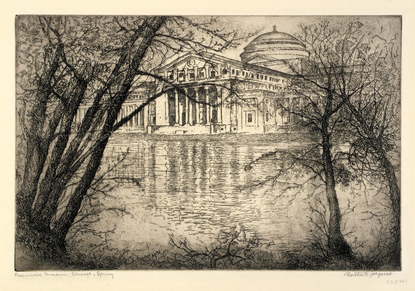 Bertha E. Jaques:Fine Arts Building--Spring,16x12"(A3)Poster