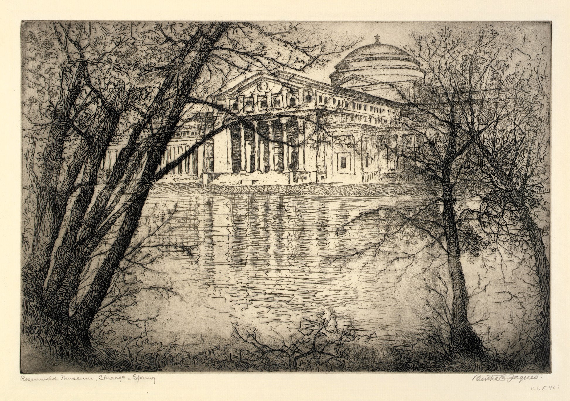 Bertha E. Jaques:Fine Arts Building--Spring,16x12"(A3)Poster