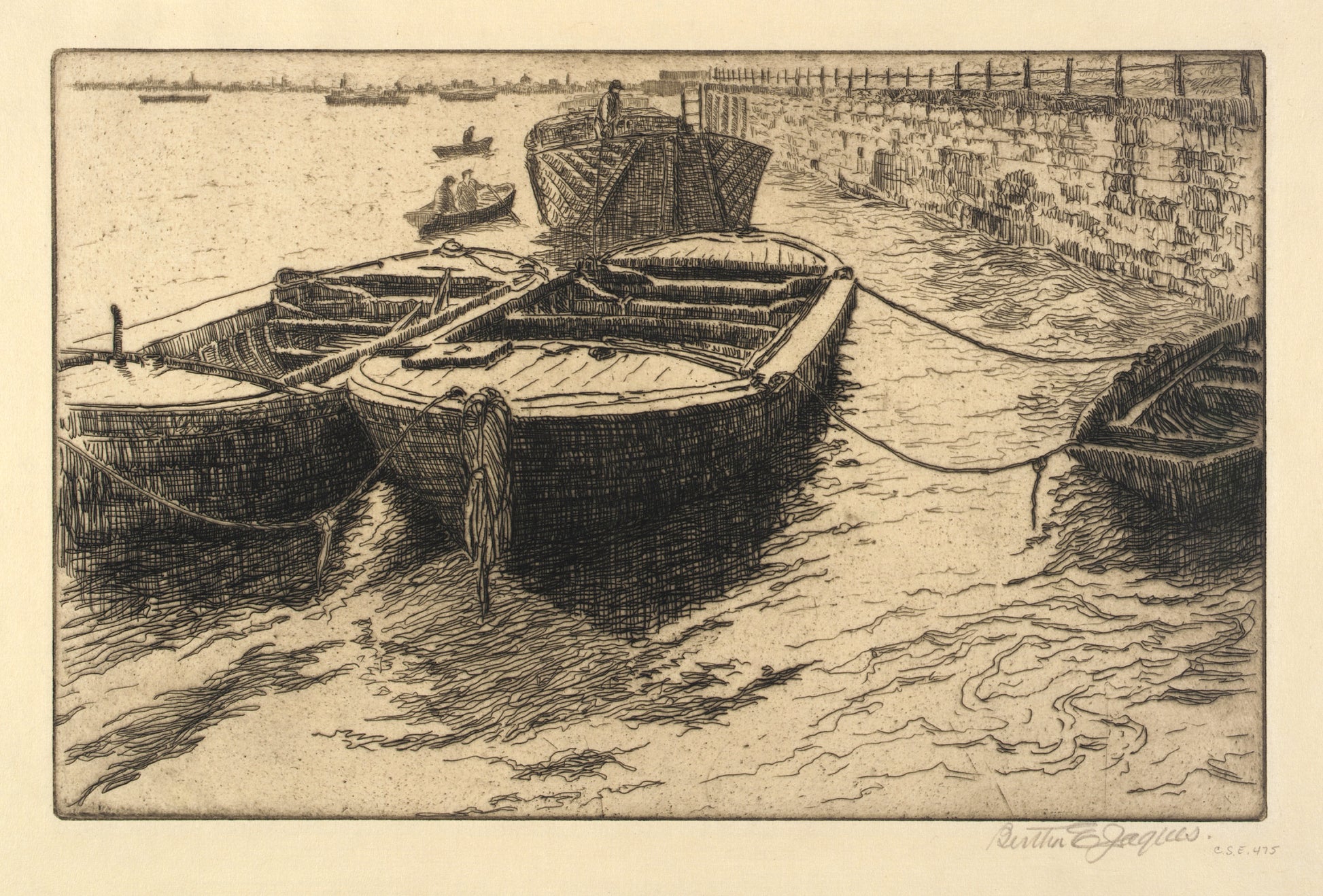 Bertha E. Jaques:Idlers of the Thames,16x12"(A3)Poster