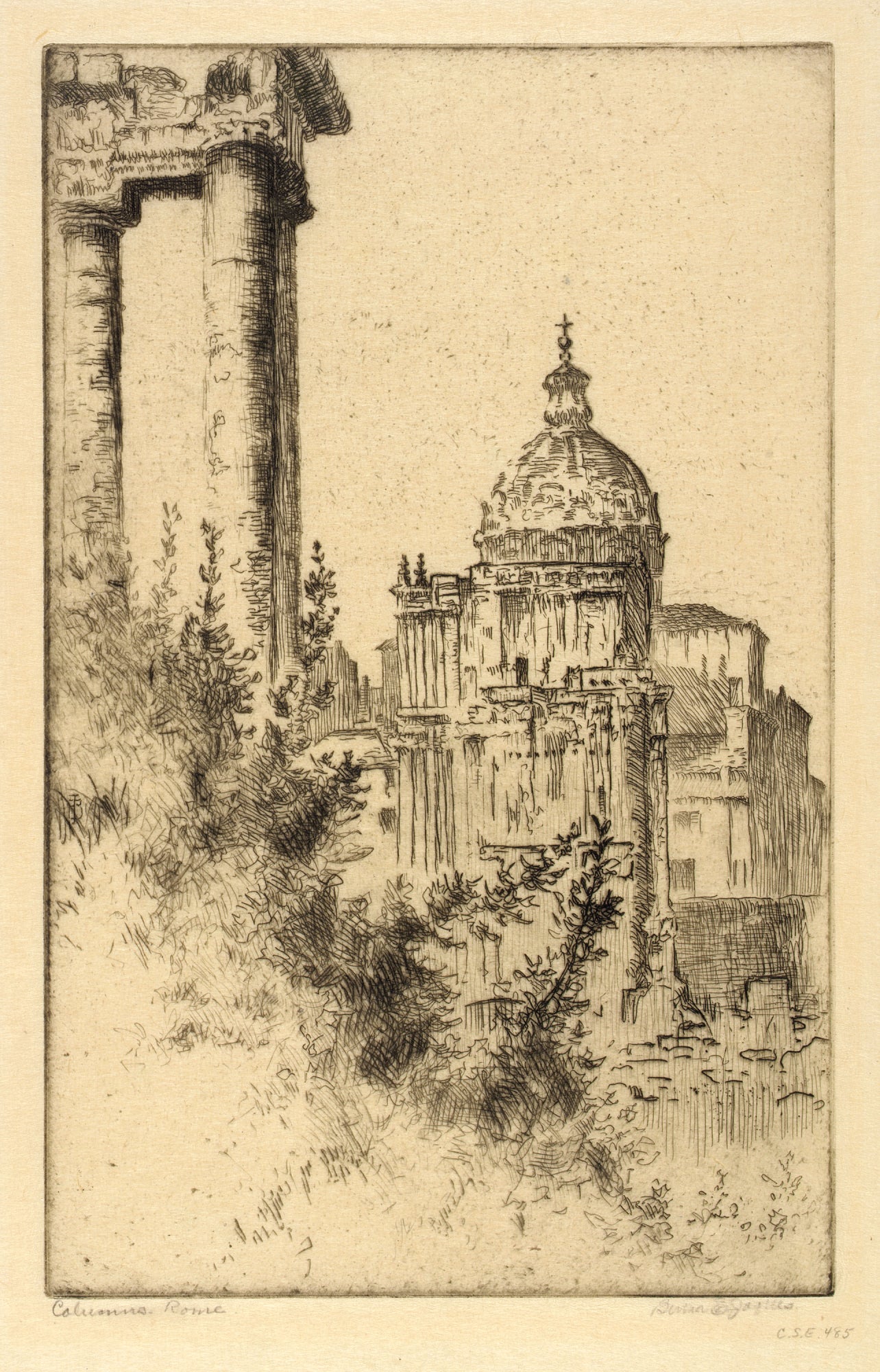 Bertha E. Jaques:Columns, Roman Forum,16x12"(A3)Poster