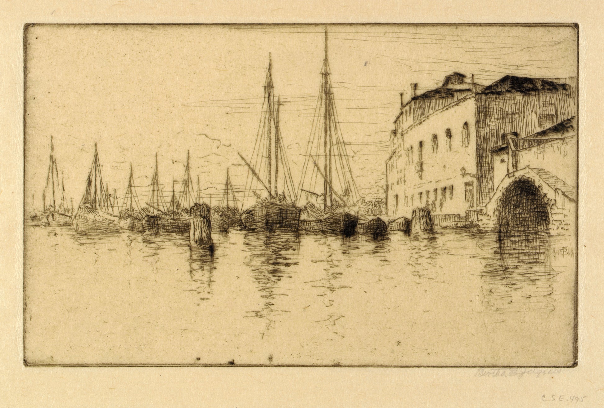 Bertha E. Jaques:Along the Giudecca, Venice,16x12"(A3)Poster