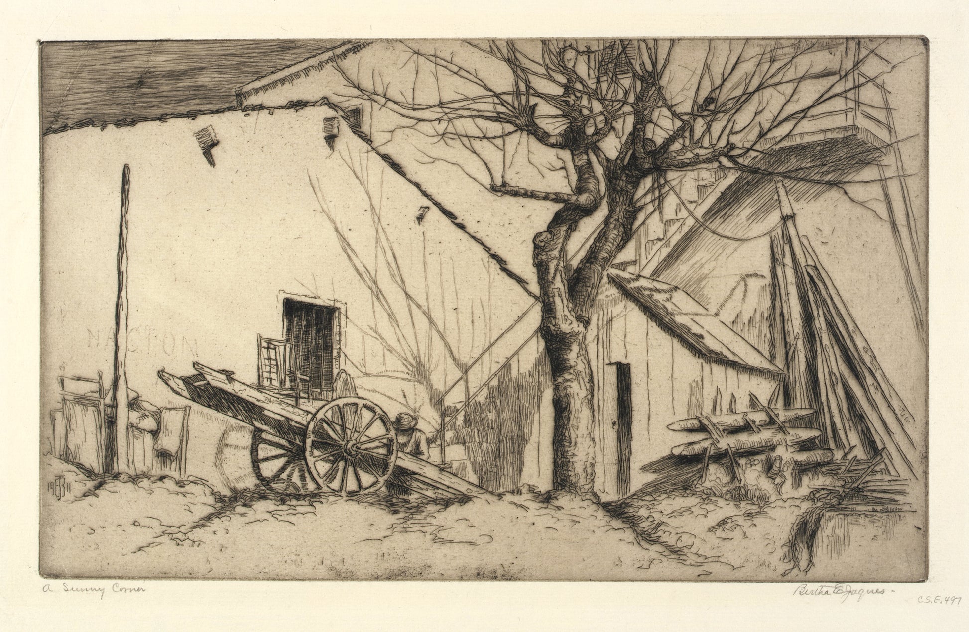 Bertha E. Jaques:A Sunny Corner,16x12"(A3)Poster