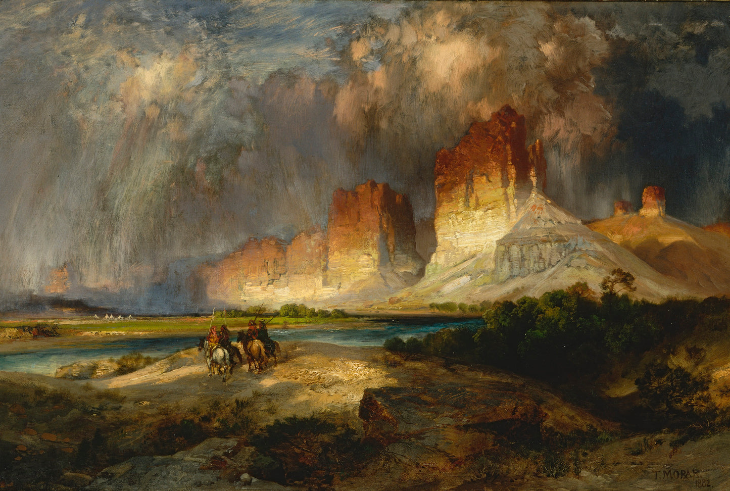 Thomas Moran:Cliffs of the Upper Colorado River, Wyoming Ter,16x12"(A3)Poster