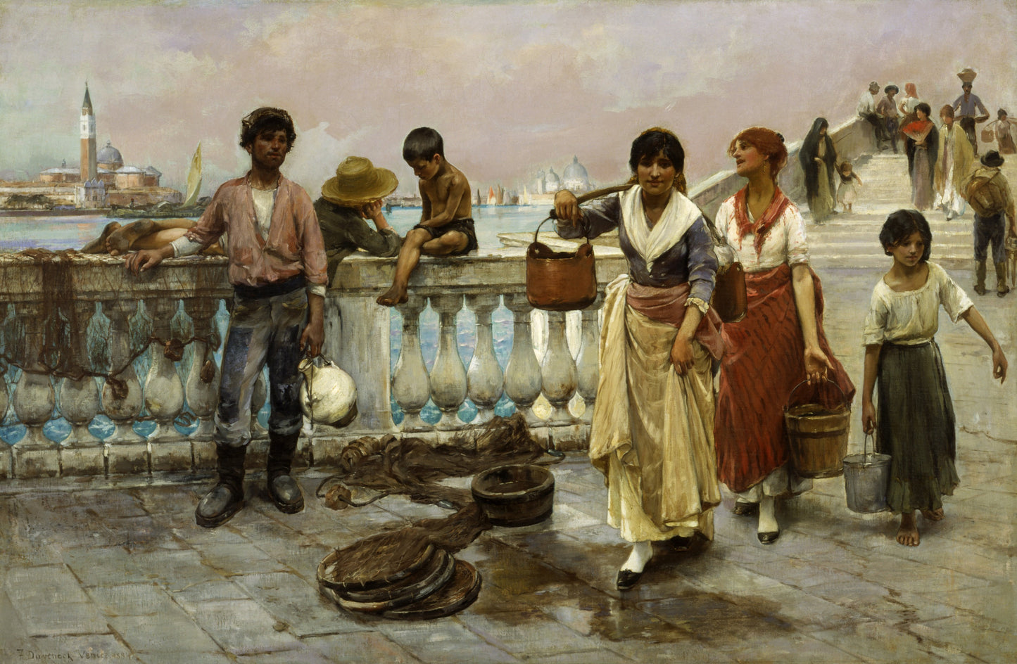 Frank Duveneck:Water Carriers, Venice,16x12"(A3)Poster