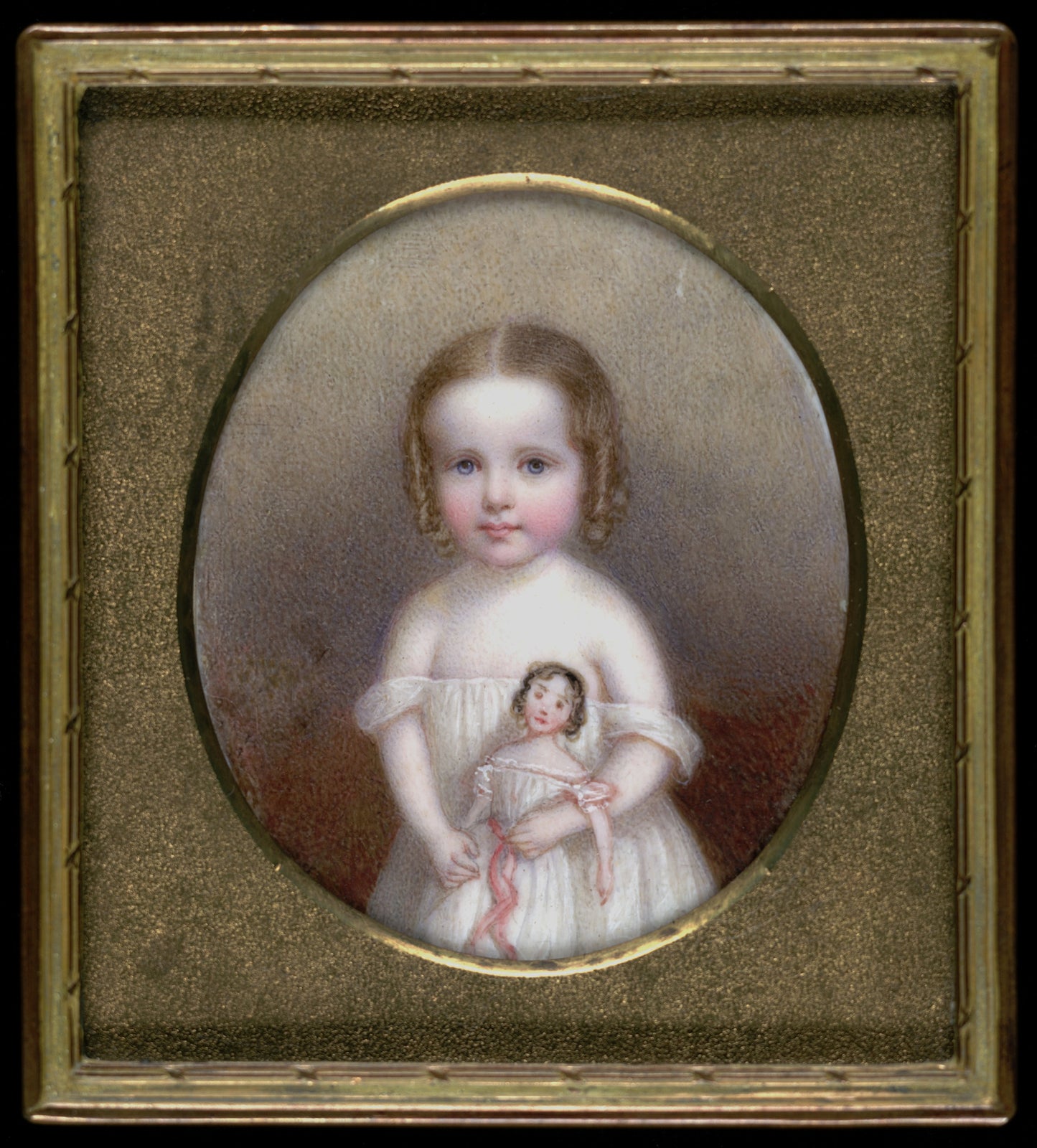 John Carlin:Little Girl with Doll,16x12"(A3)Poster