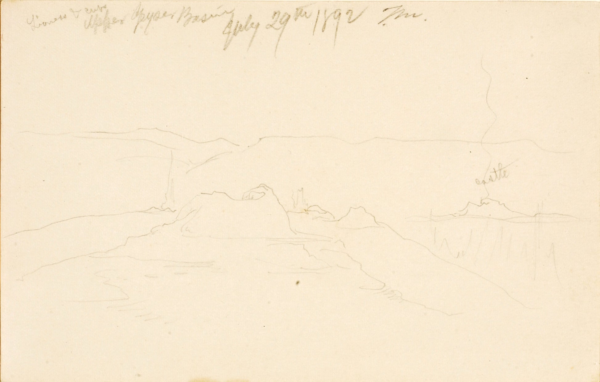 Thomas Moran:Lioness and Cubs, Upper Geyser Basin,16x12"(A3)Poster