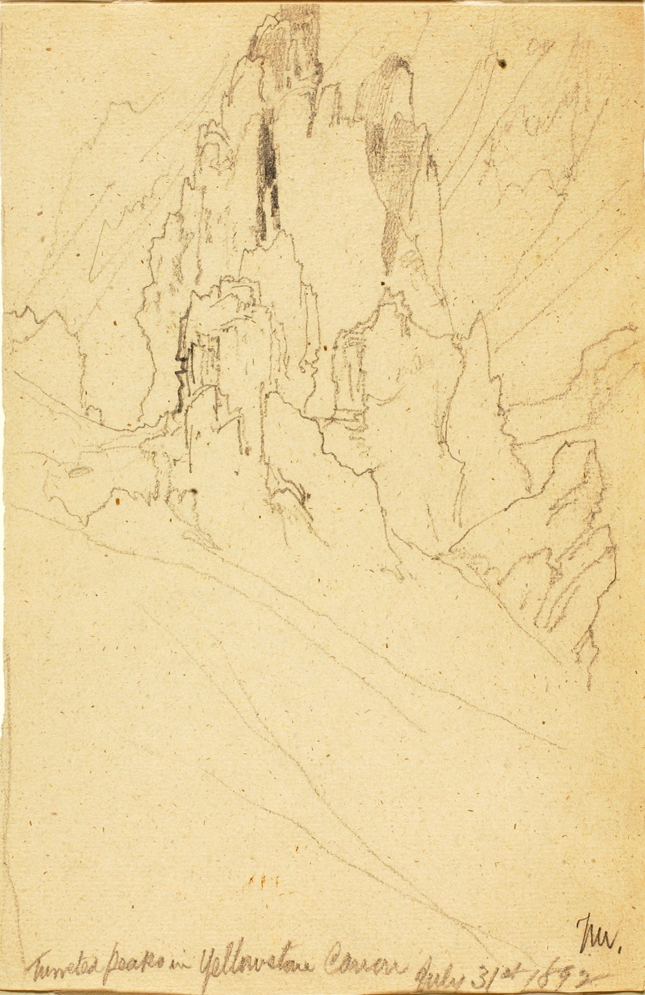 Thomas Moran:Turreted Peaks in Yellowstone Canyon,16x12"(A3)Poster