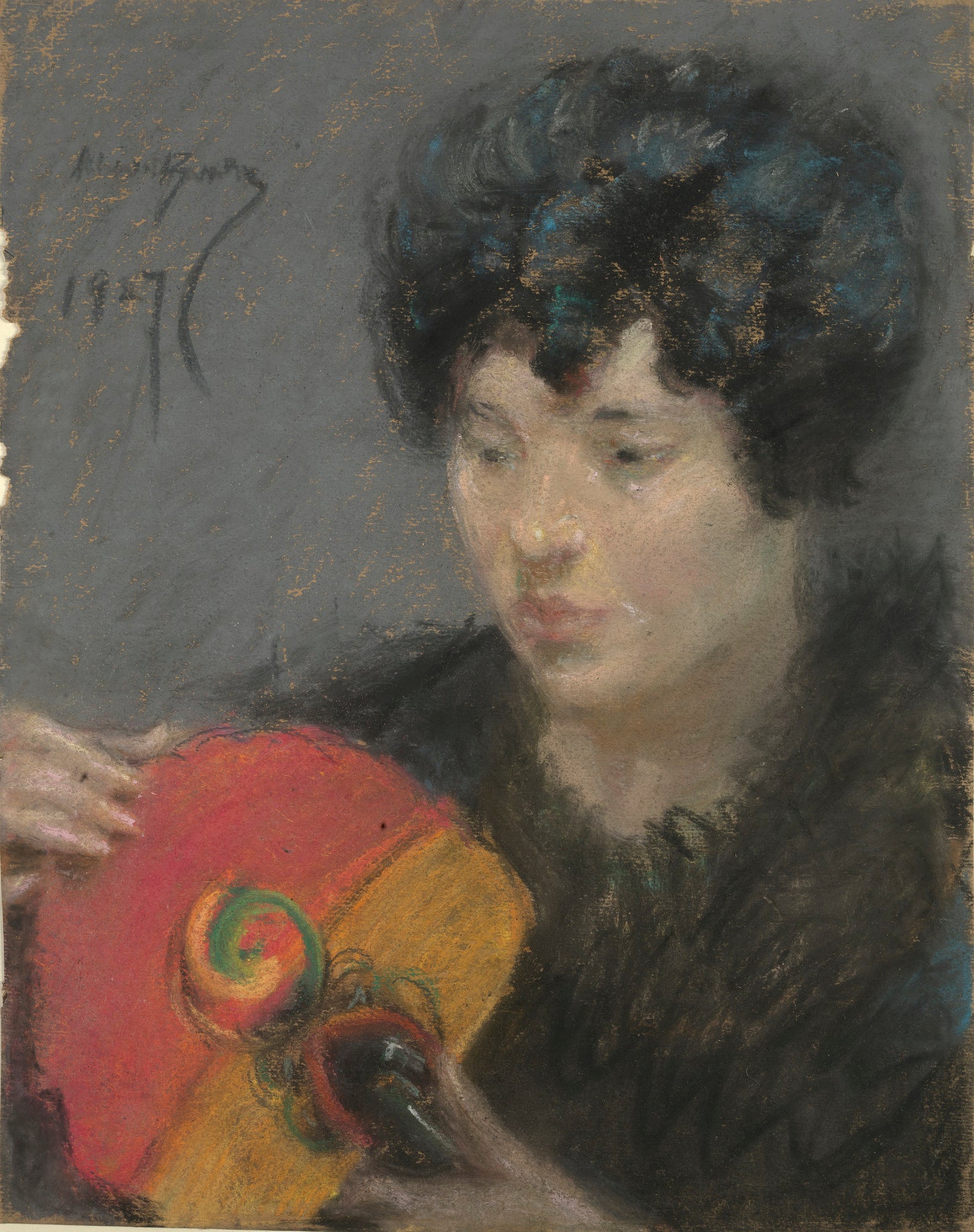 Alice Pike Barney:Study with Fan,16x12"(A3)Poster