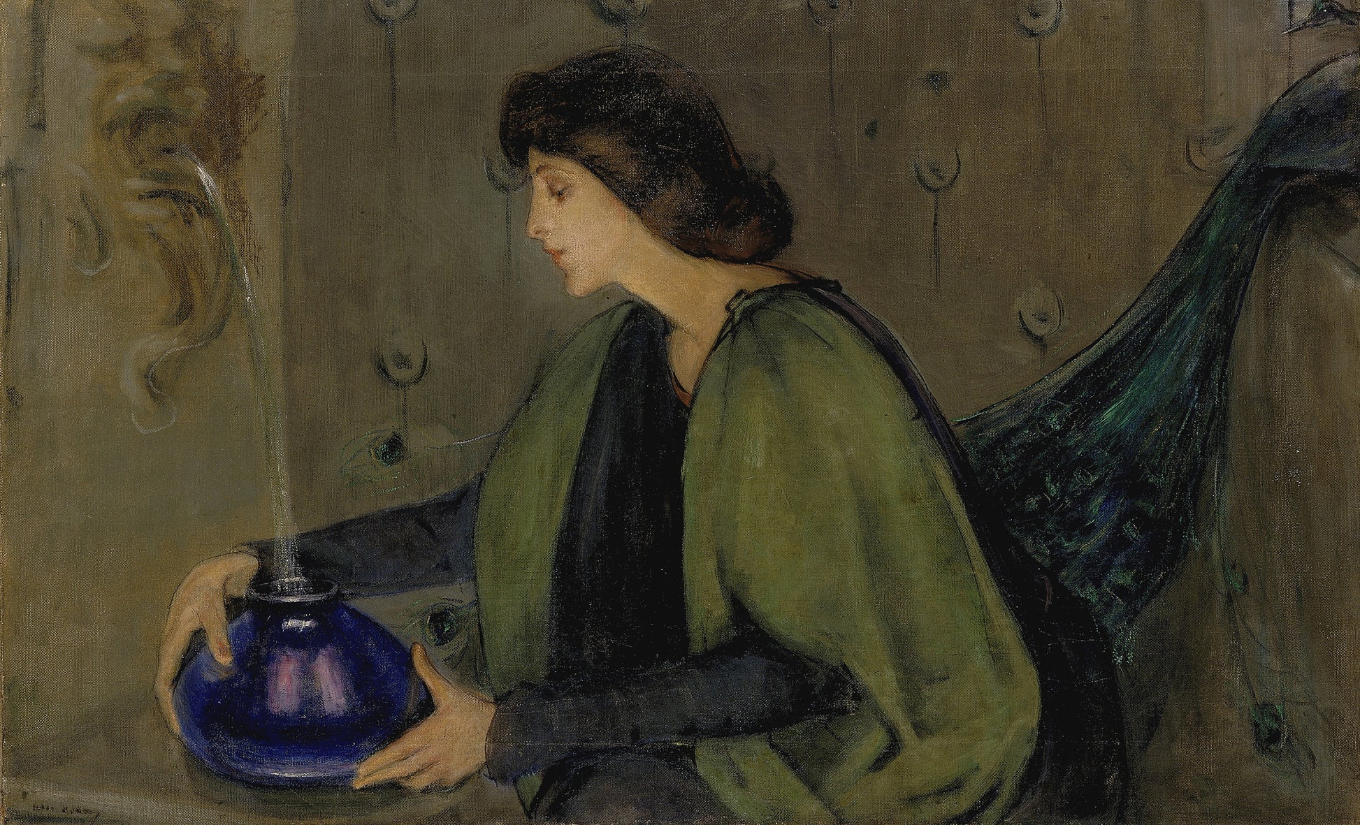 Alice Pike Barney:Woman and Peacock,16x12"(A3)Poster