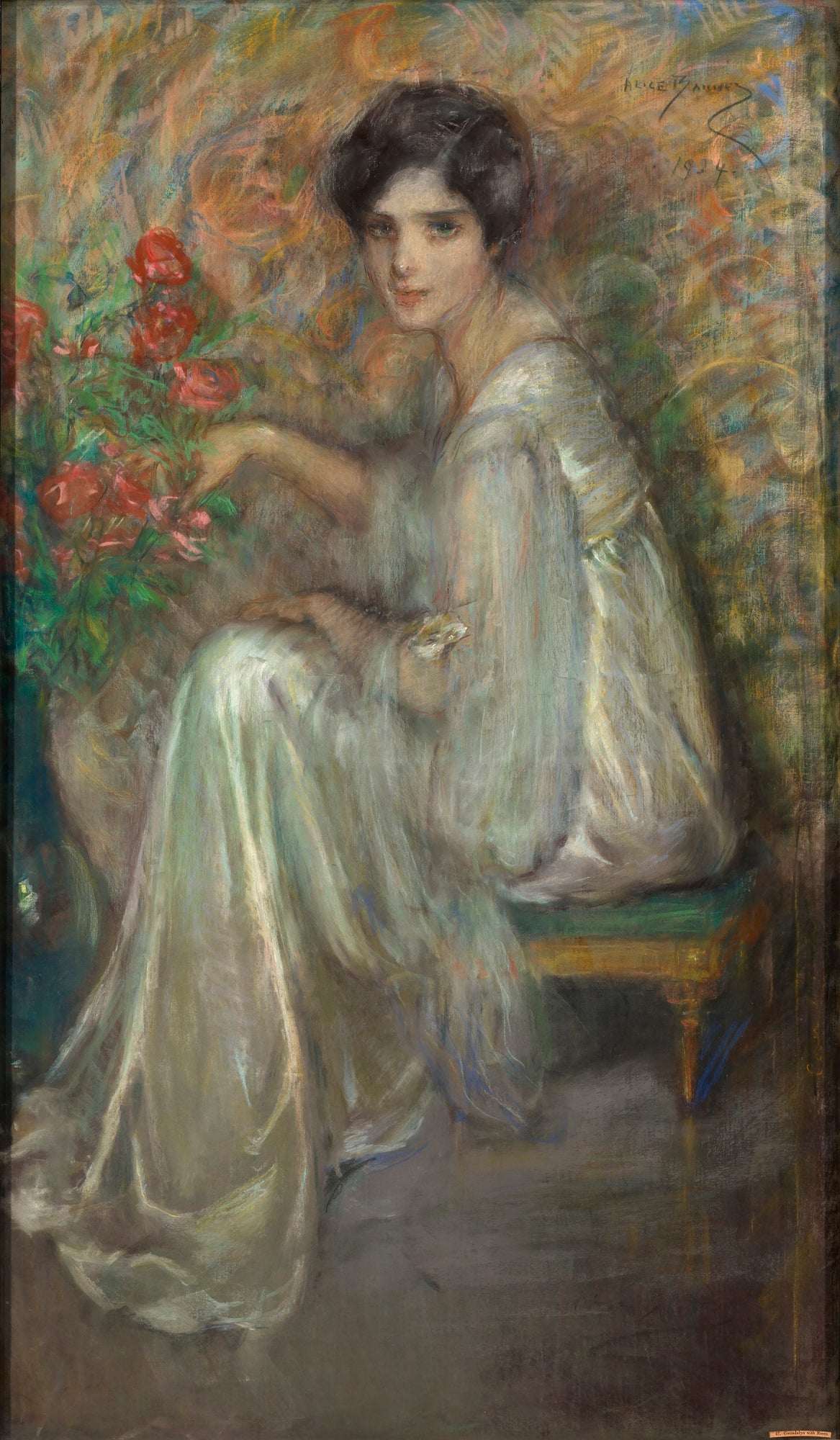 Alice Pike Barney:Young Woman with Roses,16x12"(A3)Poster