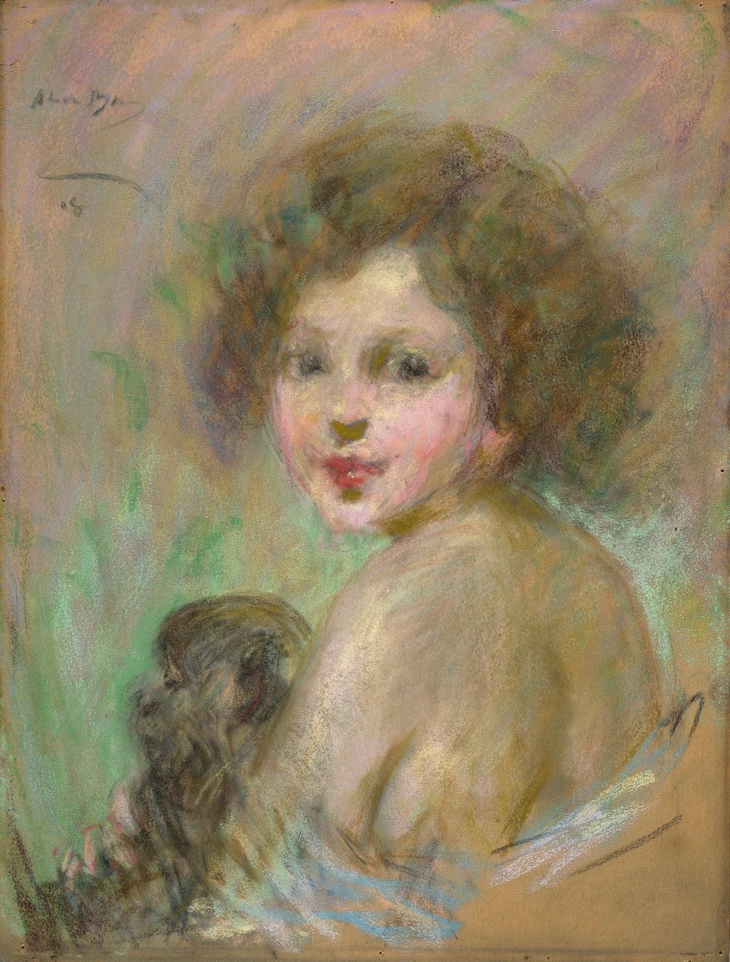 Alice Pike Barney:Child with Monkey,16x12"(A3)Poster