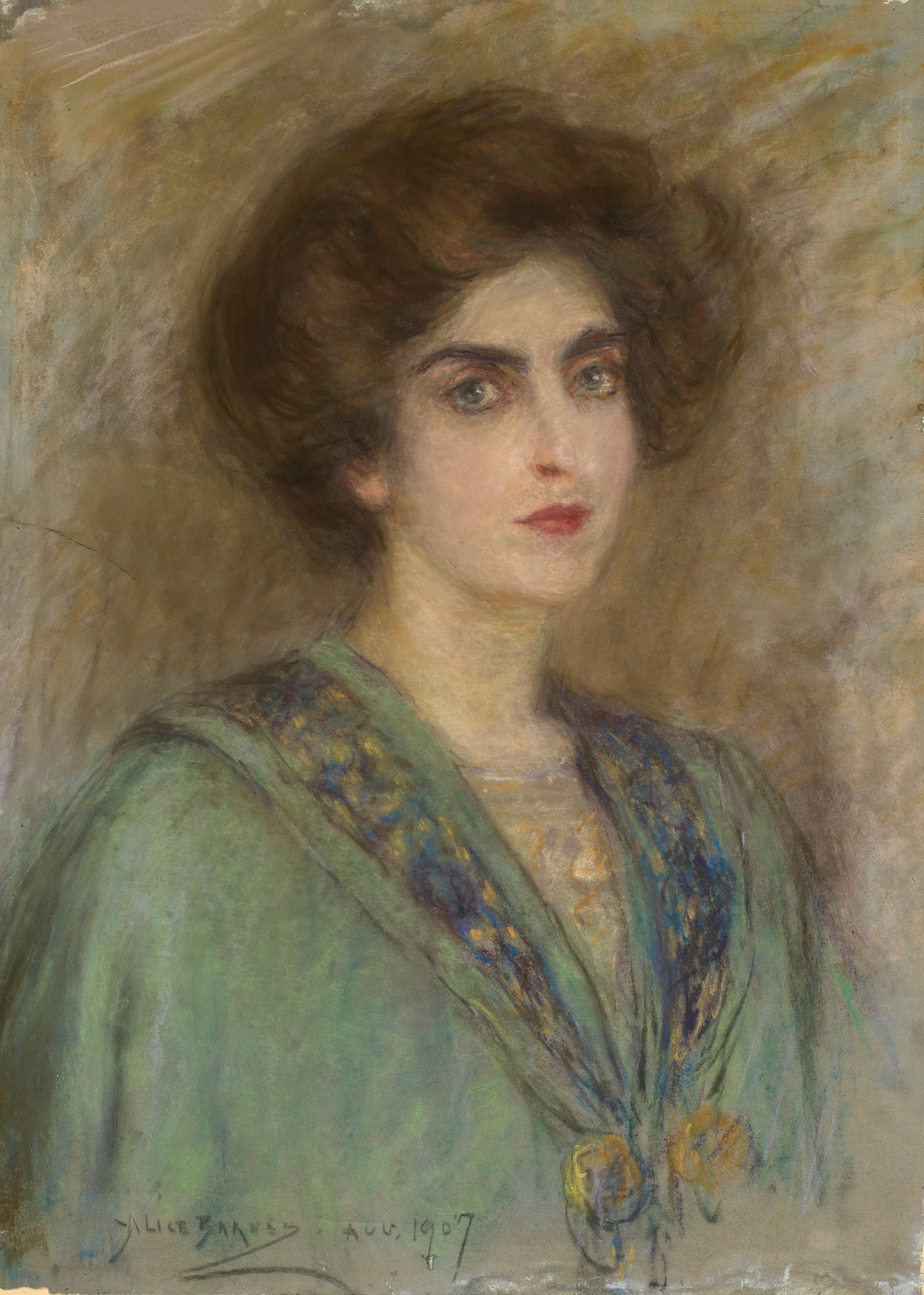Alice Pike Barney:Laura in Green Cape,16x12"(A3)Poster