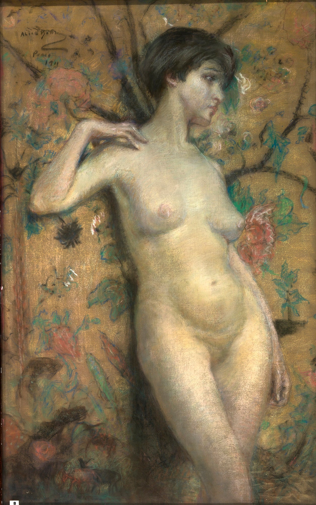 Alice Pike Barney:Nude against Screen,16x12"(A3)Poster