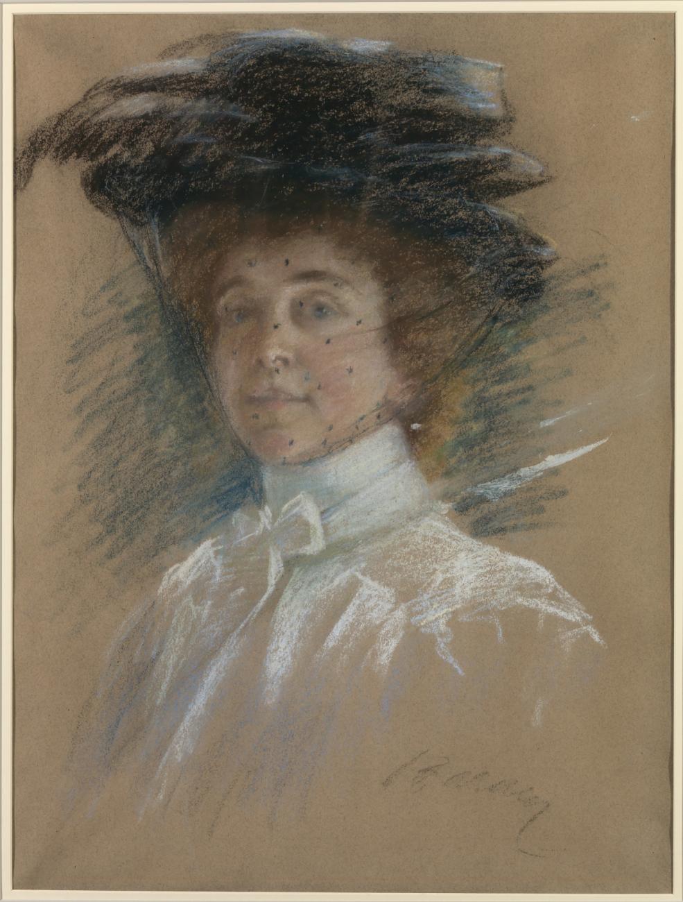 Alice Pike Barney:Self Portrait with Hat and Veil,16x12"(A3)Poster